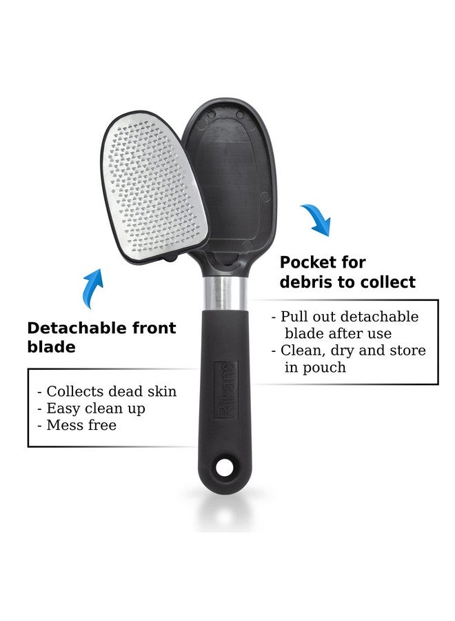 Rikans Foot File Foot Rasp Callus Remover Dead Skin Remover Double Sided Foot Scrubber Foot Care Pedicure Tool To Remove Hard Skin Can Be Used Wet Or Dry Skin High Grade Stainless Steel File - Image 3