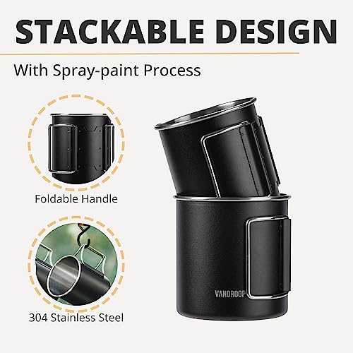 Vandroop Portable Pour Over Coffee Maker Set, Collapsible Silicone Coffee Dripper Set, Perfect for Travel, Camping, Home (BLACK CUP 2CUP) - Image 3
