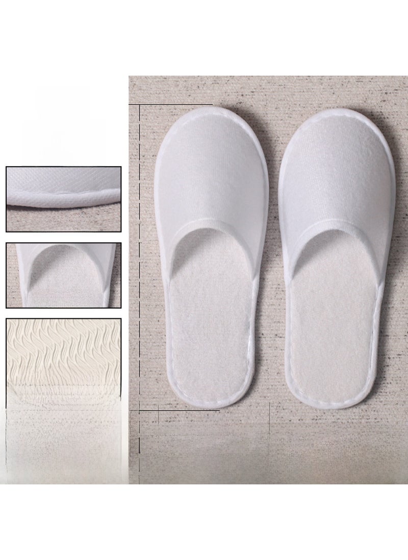 Generic Luxury Disposable Slippers for Guest Lodging 6mm leaf pattern-(Special Price) white plush bag (non-woven white edge) 