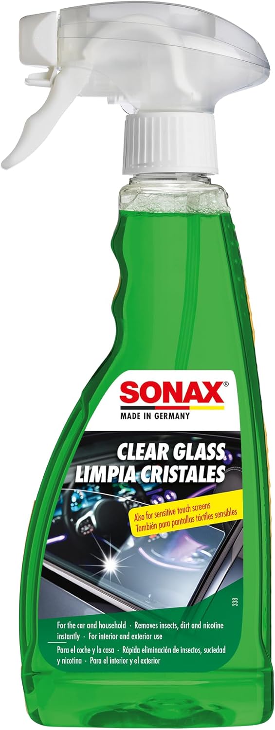 SONAX رذاذ منظف الزجاج الشفاف سونكس 500 مل – منظف زجاج السيارات لنوافذ السيارات، الزجاج الأمامي، المصابيح الأمامية والمرايا، يزيل الأوساخ، الدهون وبقايا النيكوتين، عطر منعش - Image 1