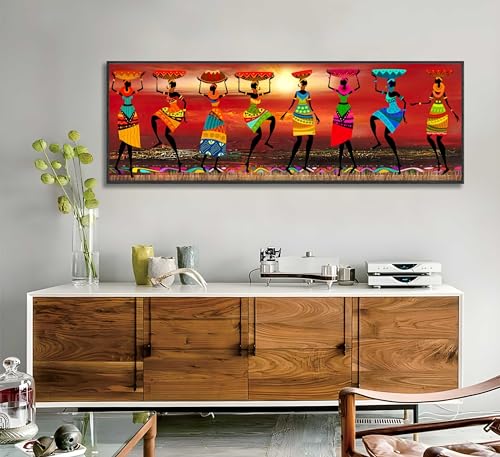 NBYARTQ African American Wall Art Black Women Canvas Posters Prints Large Tribal Dance Art Black Girl Abstract Wall Decor Pictures for Living Room Bedroom Bathroom Office Decoration Unframed - Image 2