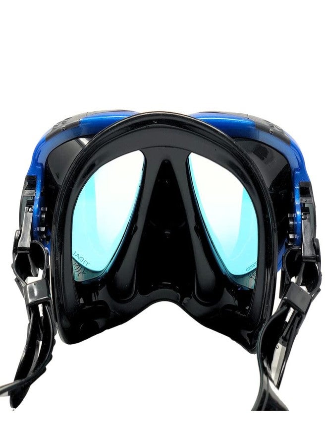 Pro Shot Tidal Mask for Snorkeling and Scuba Diving Best Anti-Fog Technology Blue/Black/Tinted Lens (Blue Reflective Lens) - Image 2