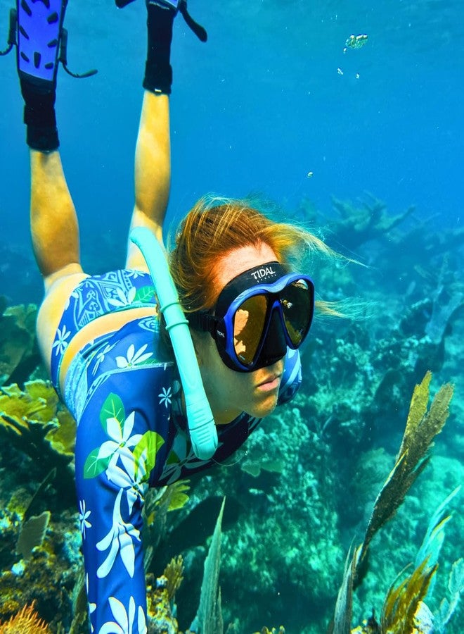 Pro Shot Tidal Mask for Snorkeling and Scuba Diving Best Anti-Fog Technology Blue/Black/Tinted Lens (Blue Reflective Lens) - Image 4