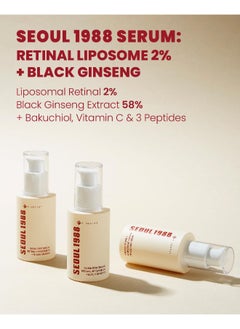K-SECRET KSECRET SEOUL 1988 Serum : Retinal Liposome 2% + Black Ginseng, 30ml/1.01fl.oz | 58% Black Ginseng Extract with Retinal, Bakuchiol, Vitamin C & 3 Peptides for Wrinkle Care | Korean Skincare  - Image 2