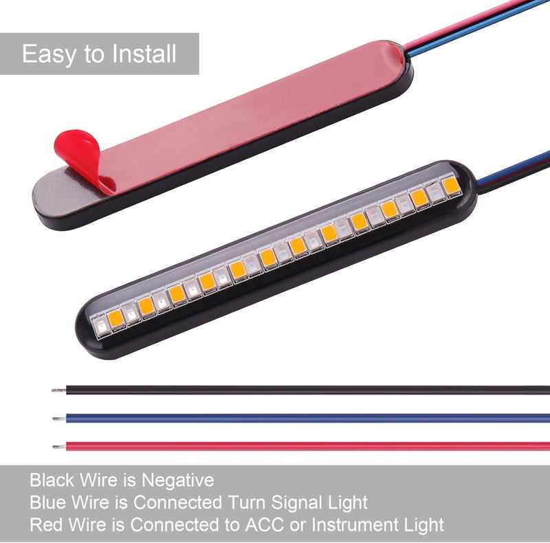 Kinstecks 2PCS Motorcycle Flowing Turn Signal Lights - Image 5