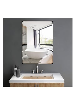 Bathroom Mirror Vanity Makeup Mirror Wall Mounted Frameless Rectangular Mirror for Bathroom Vanity Bedroom Dressing Table Vertical or Horizontal Hanging (50 * 70cm, Clear)