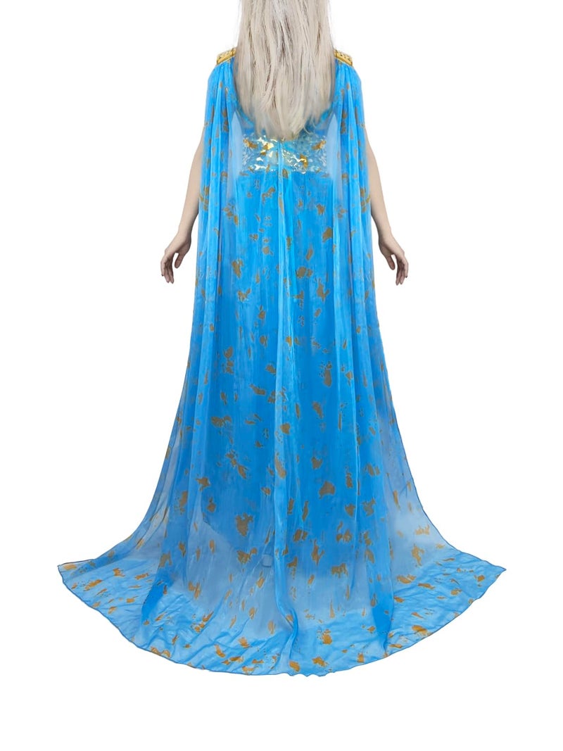 Nodkim Dragon Queen Costume Chiffon Dress Halloween Cosplay For Women-Large - Image 5