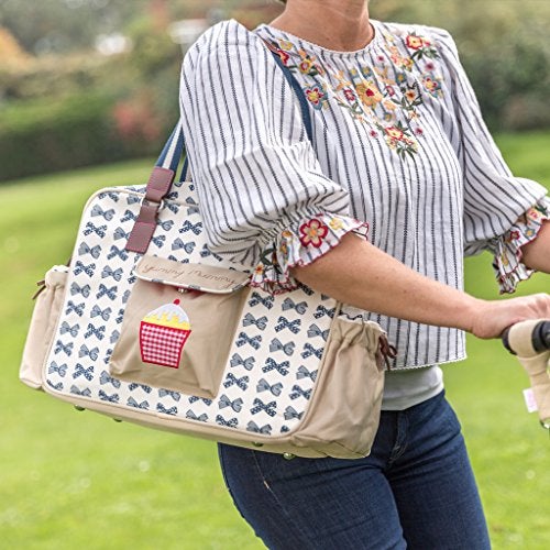 Pink Lining Baby Diaper Bag Yummy Mummy Navy Bows - Image 3