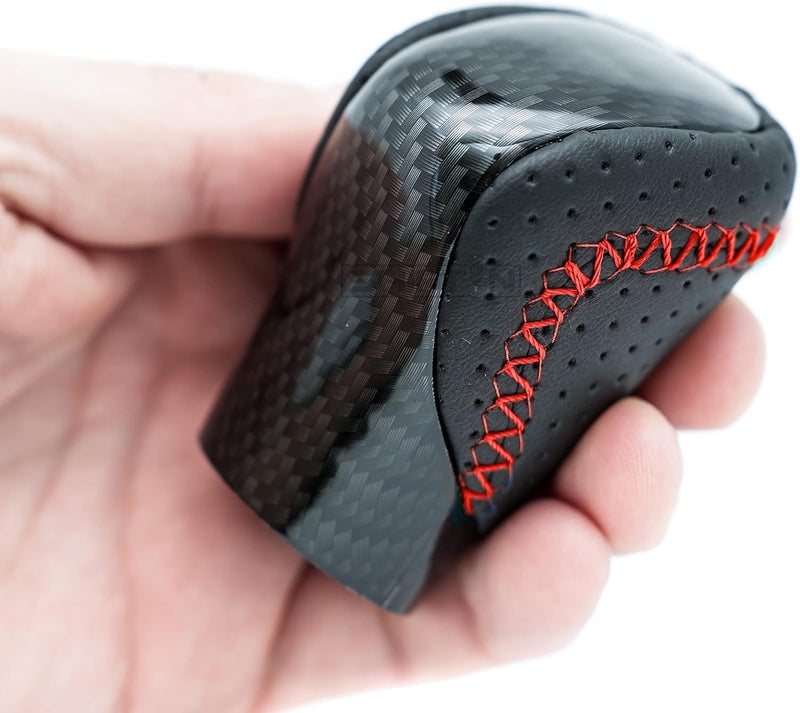 SHIFTIN Premium Gear Shift Knob for Lexus ES GS GX NX RC RX (Red Stitch/Carbon Fiber Pattern) - Image 5