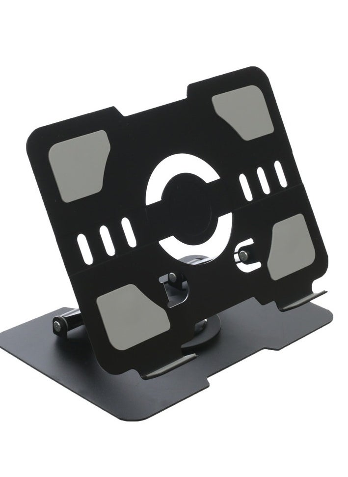 Generic - L-07 Phone and Tablet Holder | Made with Durable Carbon Steel | 360° Rotation & Anti-Slip Design | Easy to Carry & Handle | Compact and Portable - Black | Perfect for Home, Office, and Travel Use - Image 1