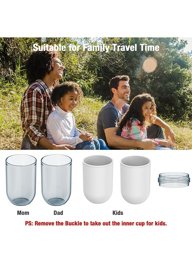 JCB CHIC - Toothbrush Travel Holder, 4 in 1 Family Travel Toothbrush Kit with Multifunctional Toothbrush Cup, Portable Travel Toothbrush Holder Suitable - Image 1