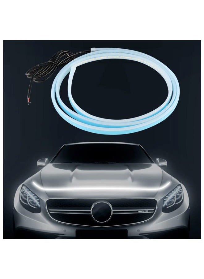 wedfish Universal Car LED Hood Light Strip 59/70" Flexible Led Lights for Car Exterior,High Brightness DIY Strip Lights for Cars Daytime Running Light Suitable for Cars SUVs Trucks (White/59inch) - Image 1