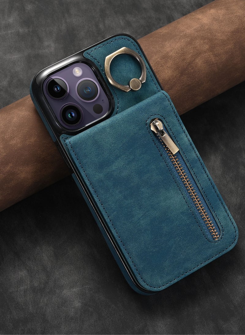 Suteni Back Cover Leather Card Slots Phone Case for iPhone - Image 1