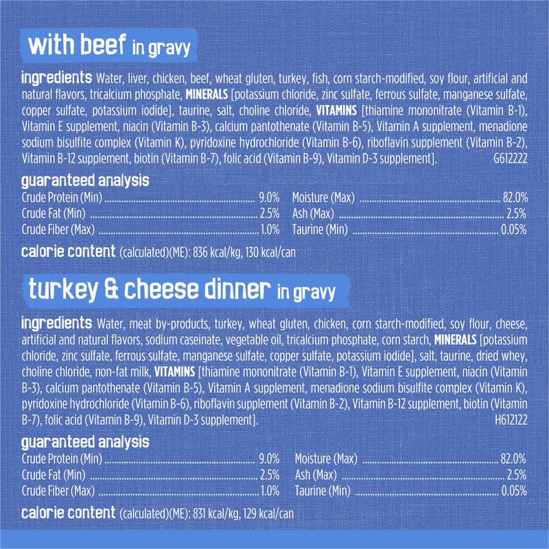 Friskies Purina Friskies Wet Cat Food Variety Pack, Shreds With Beef, Turkey and Cheese Dinner, Chicken and Salmon Dinner, and With Ocean Whitefish and Tuna - 48 ct. Can - Image 5