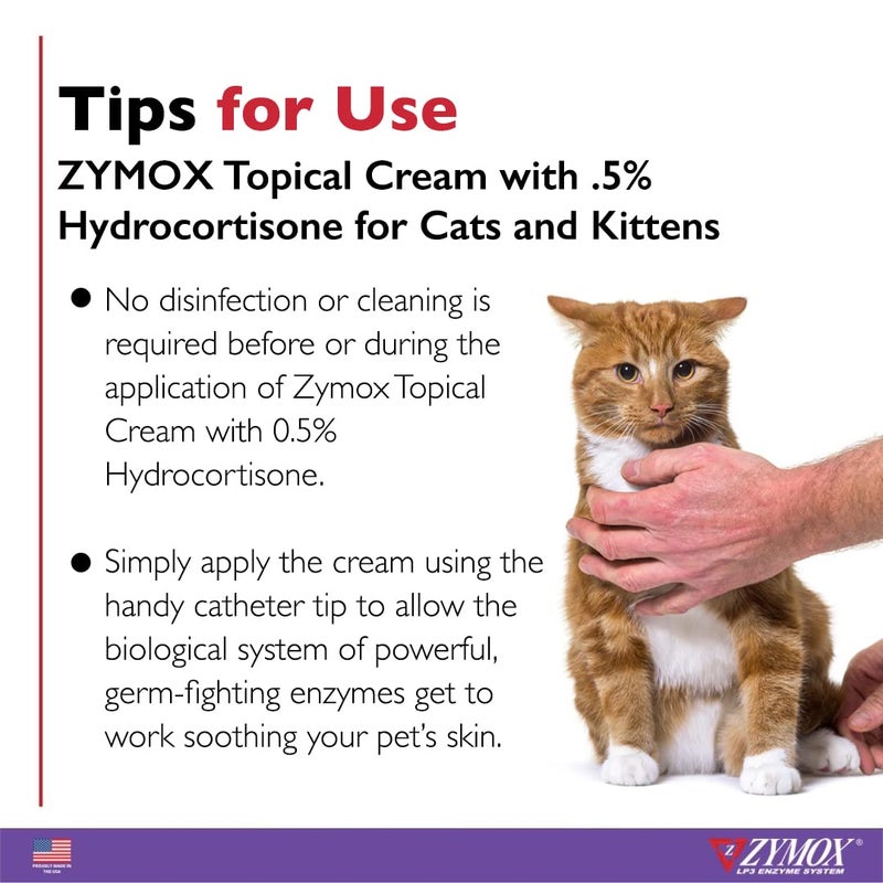 Zymox Cat & Kitten Topical Cream w/ .5% hydrocortisone - 1 oz. Tube - Image 5