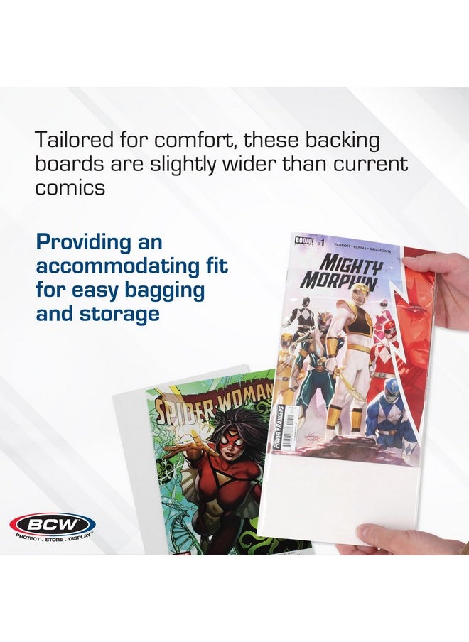 BCW - Current Comic Book Backing Boards - 1 Pack (100 Total) | 24 Pt., Coated, Buffered With 3% Calcium Carbonate | Precision Cut For Current Comic Bags | Comic Book Boards For Long-Term Storage - Image 1