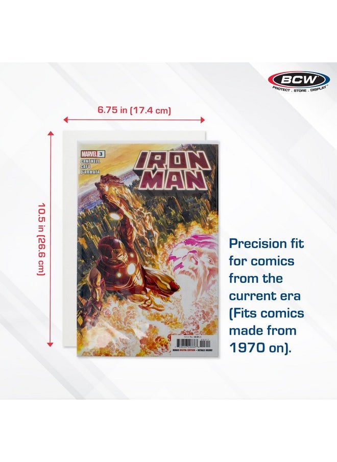 BCW - Current Comic Book Backing Boards - 1 Pack (100 Total) | 24 Pt., Coated, Buffered With 3% Calcium Carbonate | Precision Cut For Current Comic Bags | Comic Book Boards For Long-Term Storage - Image 1