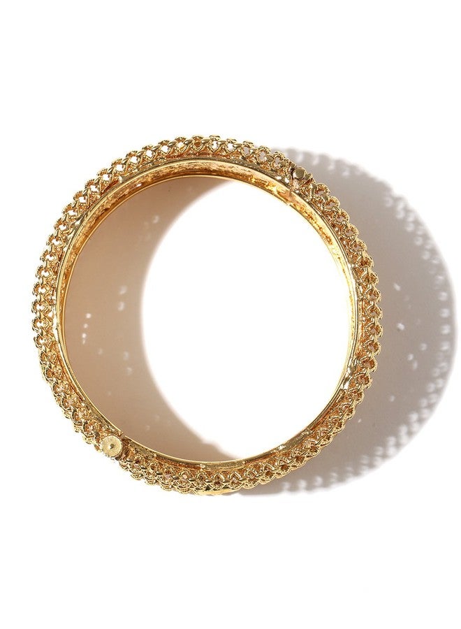YouBella Jewellery Traditional Kundan Studded Gold Plated Bracelet Bangles Set for Girls and Women (2.4) - Image 3