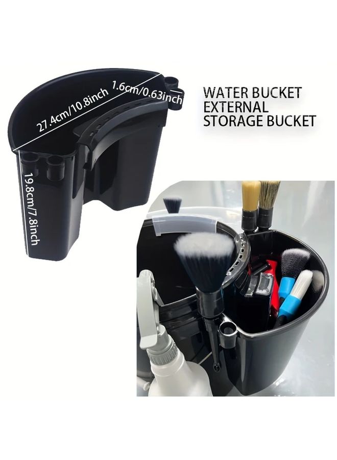 5 Piece Car Wash Kit With Hanging Bucket And Yellow Detailing Tools For Easy Cleaning And Styling - Image 4