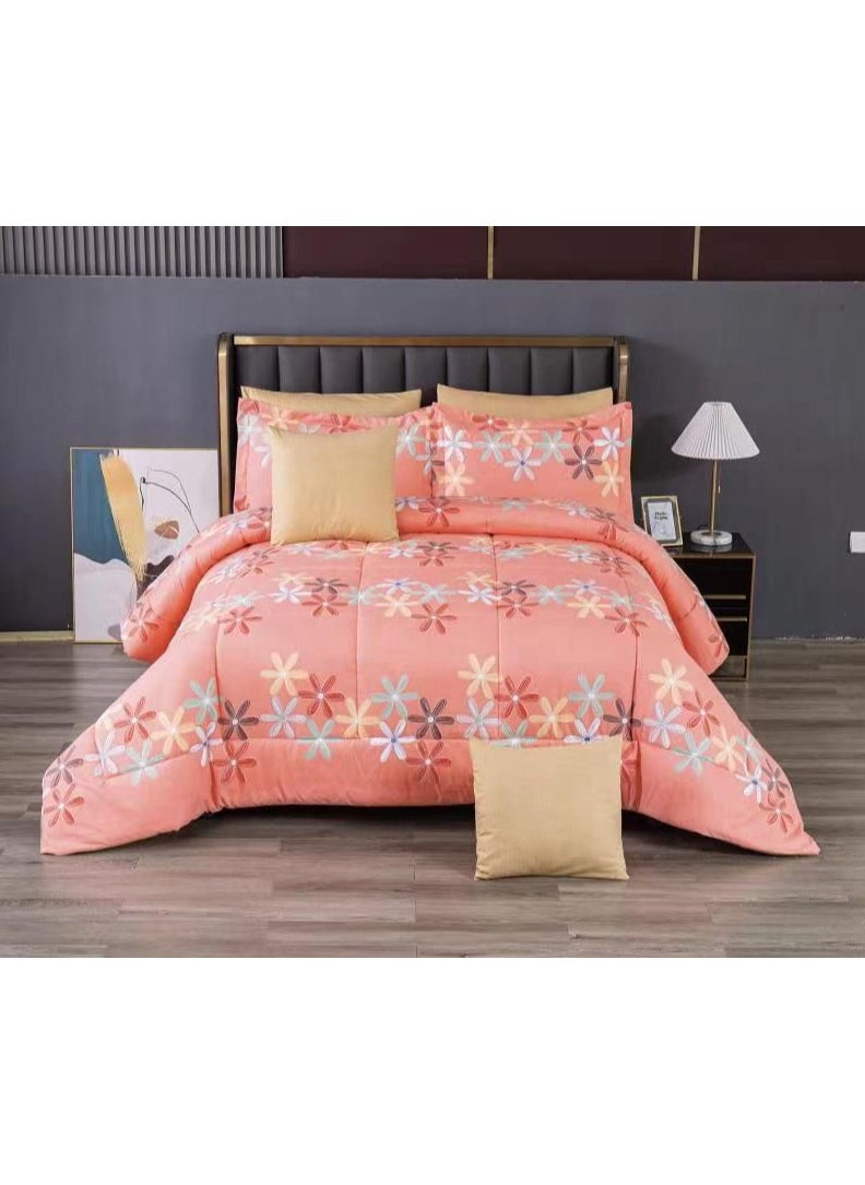 nuzki - King Size Luxury Lightweight Soft Comfortable King Size Comforter Set 8 Pieces Reversible Comforter Set, with Comforter, Fitted Sheet, Cushion, Pillow Cases. - Image 1