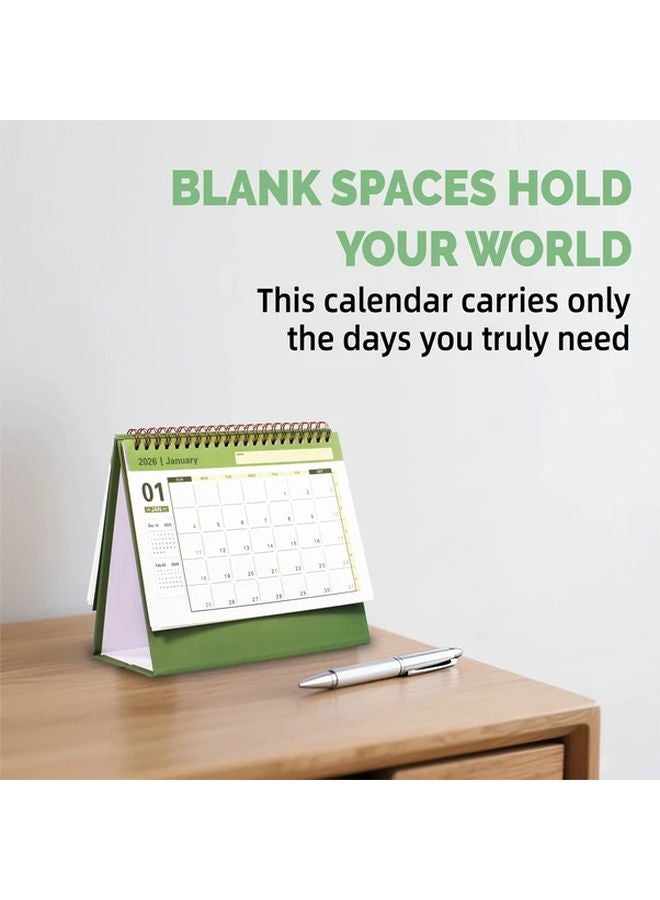 2025 2026 White Mini Desktop Calendar 18 Months July To December Planner - Image 5