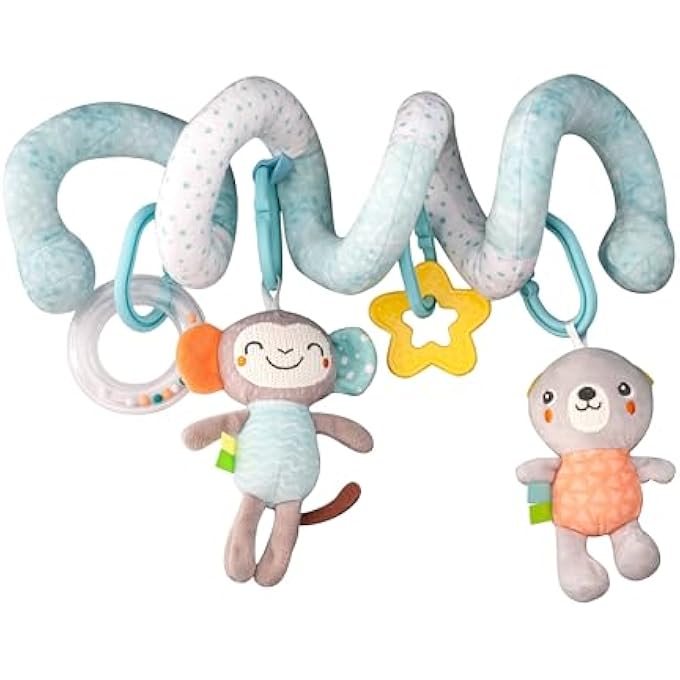 SPIRAL STROLLER ACTIVITY HANGING TOYS FOR COT, PRAM AND CAR SEAT, 0 MONTHS ABOVE - JUNGLE FRIENDS - Image 1