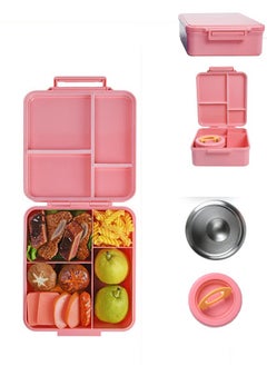Arabest Bento Box Lunch Boxes Container Bundle Divider Japanese Style, Translucent Box, Microwave Safe (8.3X7.5X2.8 INCH)  - Image 1
