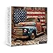 IdeaBazar Beautiful Vintage Car Puzzles for Adults 1000 Pieces Art Colorful Challenging American Flag Retro Jigsaw Puzzles Pretty Patriotic Red Old Truck Puzzle - Image 2