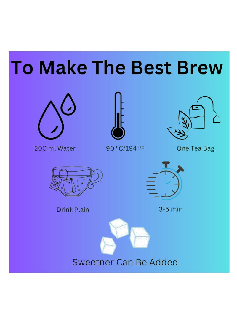 Haya's Closet Haya Royal Black Tea with Saffron 20 Pyramids Tea Bags- Individually wrapped - Image 3