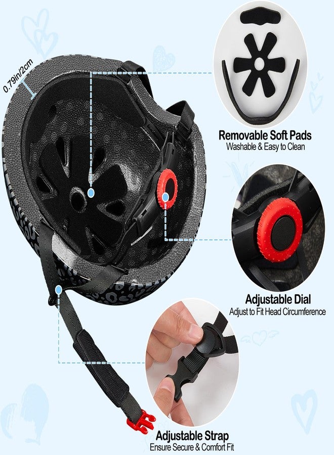FIODAY Kids Helmet, Bike Helmets for Kids 8-14 with Knee Pads and Elbow Pads Wrist Guards, Adjustable Youth Girls Bike Helmet with DIY Cat Ears Skateboard Helmet for Scooter Skating Cycling - Image 4
