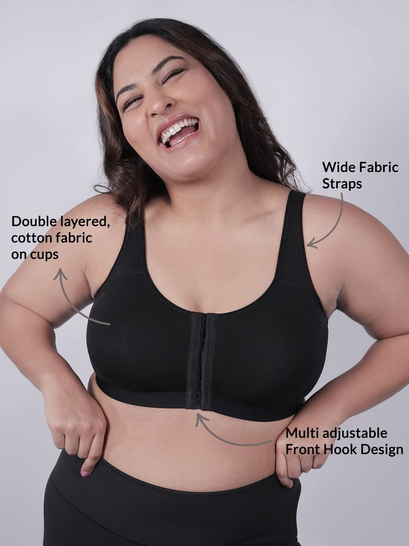 NYKD Women's Cotton Non Padded Wire Free Regular Bra (NYB103_Black_32Dd) - Image 2