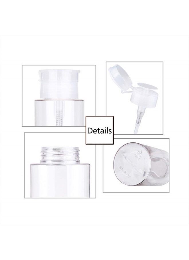 2PCS 100ml (3.5 oz) Nail Polish Remover Pump Dispensers, Empty Plastic Pump Dispenser Bottle with Flip Top Cap