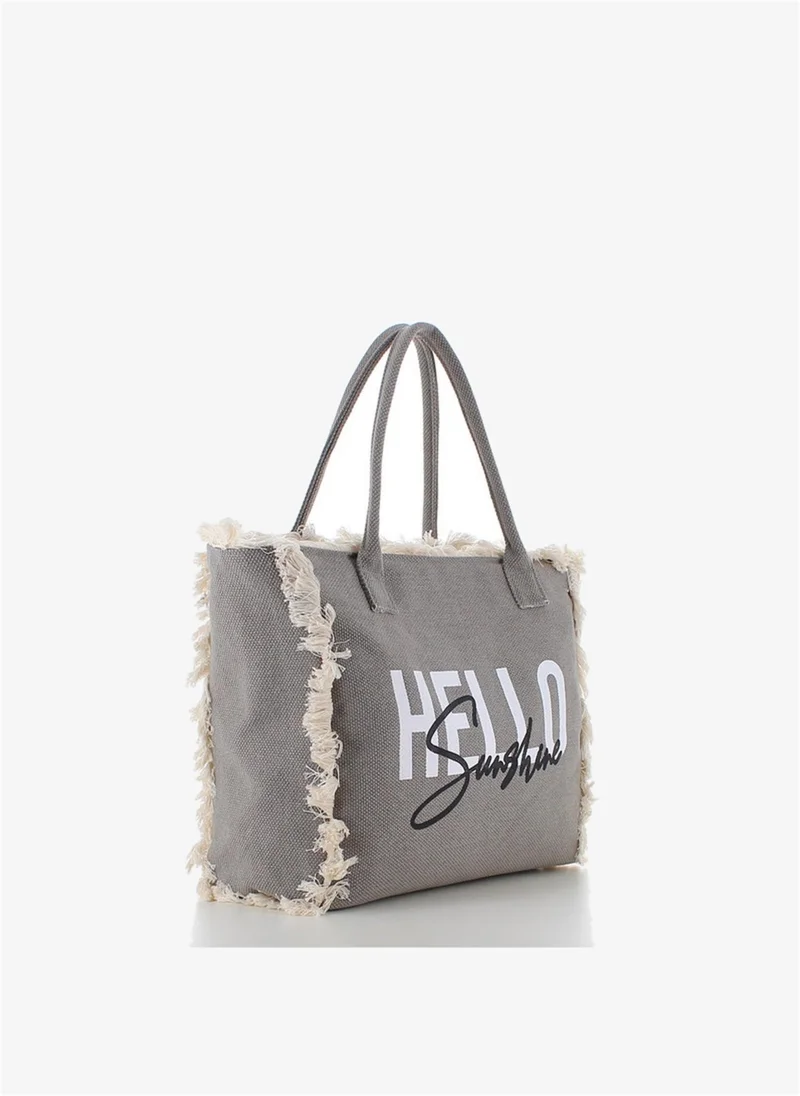 Marina Galanti Marina Galanti Women's Lei Lightweight Fabric Beach Bag with Zip Closure – Gray