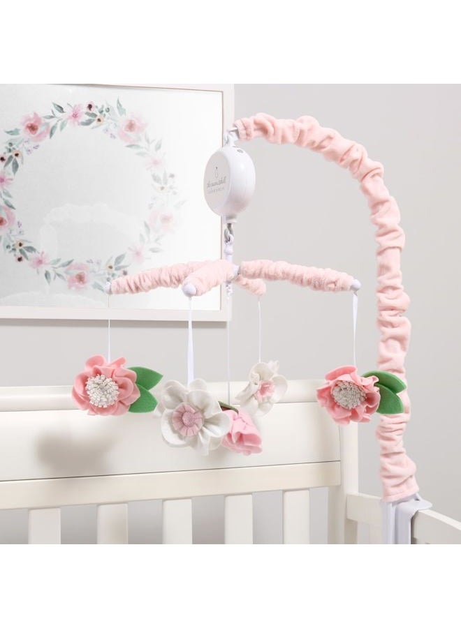 The Peanut Shell Pink Floral Musical Crib Mobile for Baby Girls | Digital Music Box with 12 lullabies - Image 5