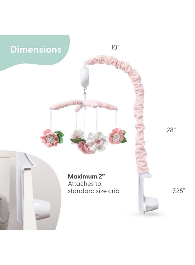 The Peanut Shell Pink Floral Musical Crib Mobile for Baby Girls | Digital Music Box with 12 lullabies - Image 4