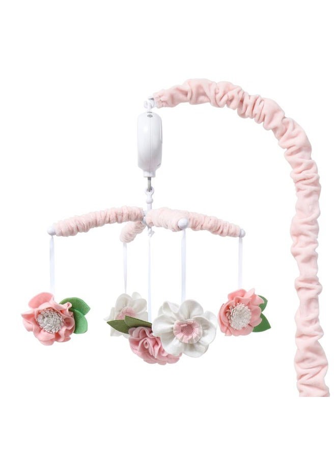 The Peanut Shell Pink Floral Musical Crib Mobile for Baby Girls | Digital Music Box with 12 lullabies - Image 1