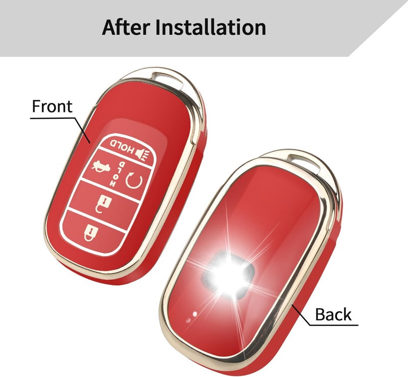QBUC for Honda Key fob Cover with Keychain,Compatible with 2022 2023 2024 2025 Honda Accord Civic HRV CRV Pilot - Image 3