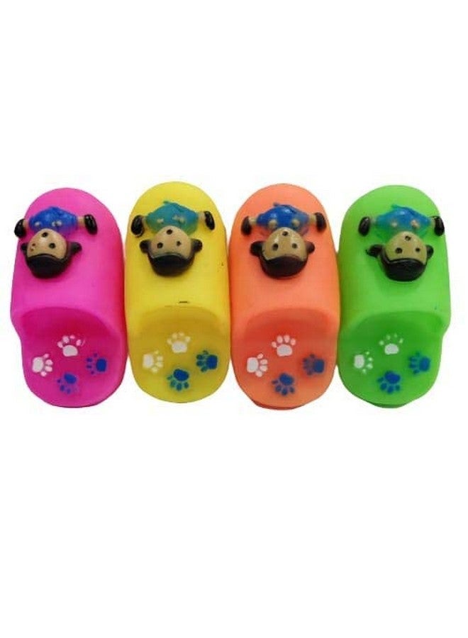 Generic Pet Toy Vinyl Slipper Chew Squeaky Plush Slipper Shape Toy For Pet Dogs/Cats, Multicolor Slipper Sound Toy For Pet (Pack Of 1)  - Image 3