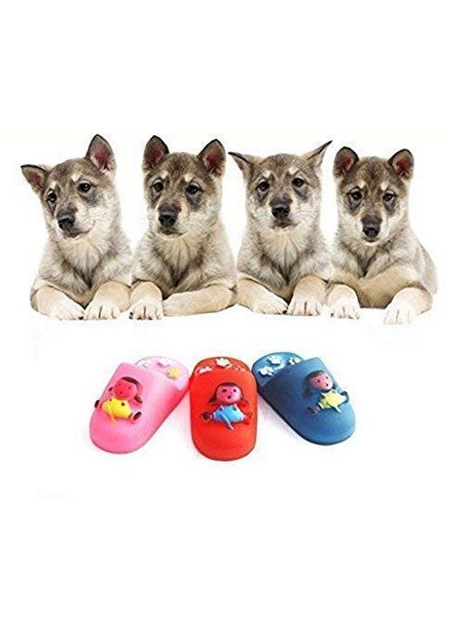 Generic Pet Toy Vinyl Slipper Chew Squeaky Plush Slipper Shape Toy For Pet Dogs/Cats, Multicolor Slipper Sound Toy For Pet (Pack Of 1)  - Image 2