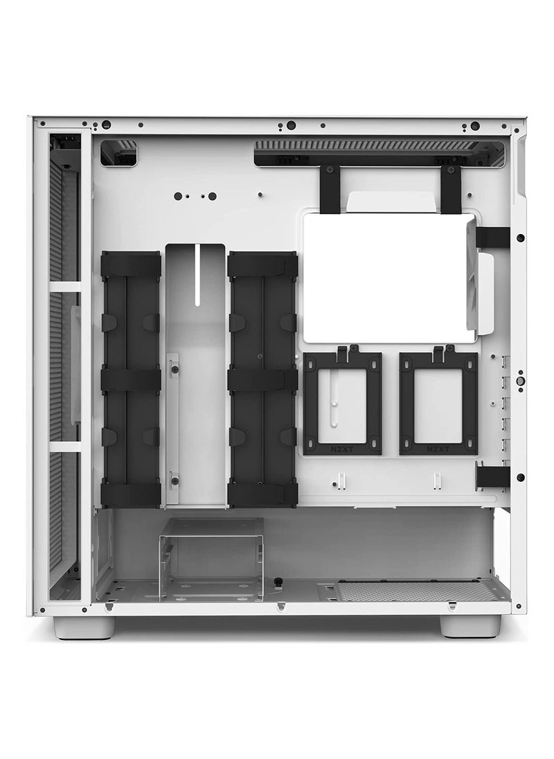NZXT - NZXT H7 Flow - CM-H71FW-01 - ATX Mid Tower PC Gaming Case - Front I/O USB Type-C Port - Quick-Release Tempered Glass Side Panel - White - Image 1