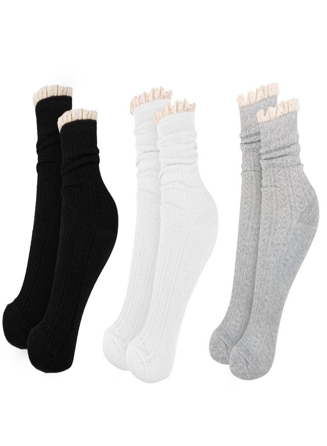 جويينج تو جوارب نسائية من جوينغ تو، مزينة بالدانتيل والكشكشة، ذات حافة مطوية، جوارب كاجوال للكاحل، جوارب نسائية عتيقة وجميلة، جوارب نسائية مزدوجة الإبرة - Image 2