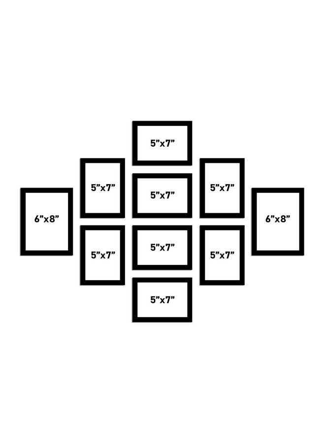 Art Street Photo Frame For Wall Set of 10 Black Picture Frames For Home Decoration, Wall Decor EcoSeries -Size -6x8,5x7 Inches,Medium Density Fibreboard;Synthetic Wood;Plexiglass, Rectangular - Image 1