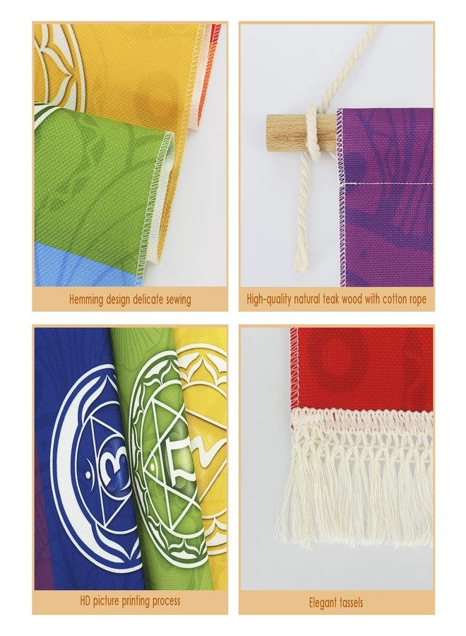 CosplayStudio Hanging Poster Canvas Wall Art Banner For Meditation 7 Chakra Mandala Yoga Painting | Wall Hanging Yoga Tapestry Decoration With 1 Tassel Decor Tapestry Decoration For Meditation Studio Room - Image 2