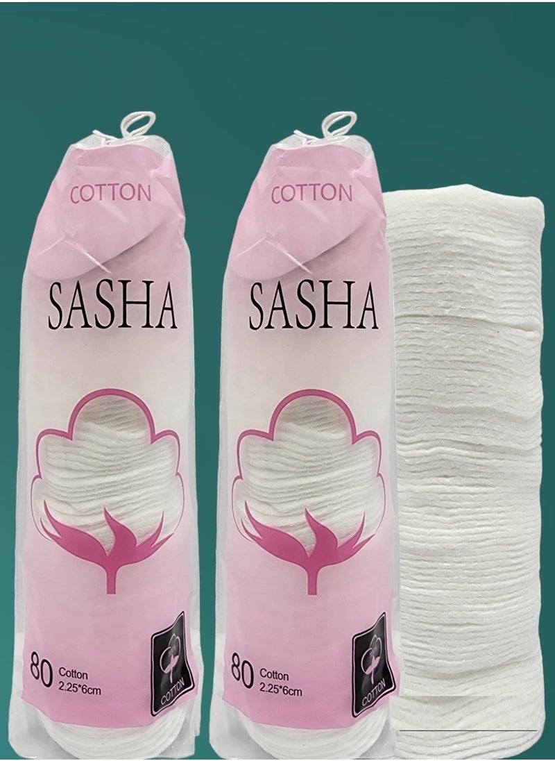 Sasha 160 Pads Pure Cotton Make Up Pack of 2  - Image 1