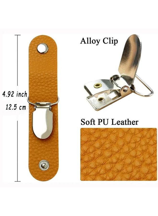 حامل قبعة من الجلد الصناعي البني متعدد الوظائف مع مشبك لحقائب السفر والتخييم وخطافات أدوات متعددة - Image 4