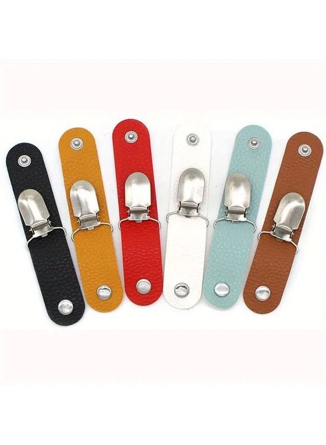 حامل قبعة من الجلد الصناعي البني متعدد الوظائف مع مشبك لحقائب السفر والتخييم وخطافات أدوات متعددة - Image 3