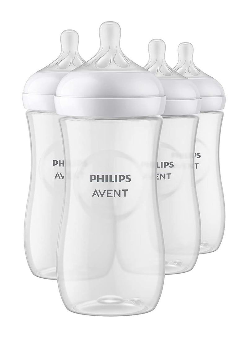 Philips Avent Pack Of 4 Natural Baby Bottle with Natural Response , Clear, 11oz - Image 1