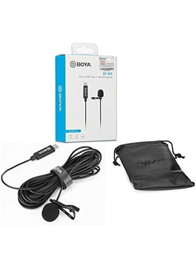 BOYA BY-M3 Digital Lavalier Microphone, USB Black  - Image 2