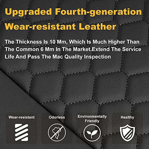 Elantrip Front Car Seat Cover Luxury Faux Leather Pocket with High Density Foam Non-Slip, Waterproof, Suitable for Cars, Trucks & SUVS (2PC Black) - Image 2
