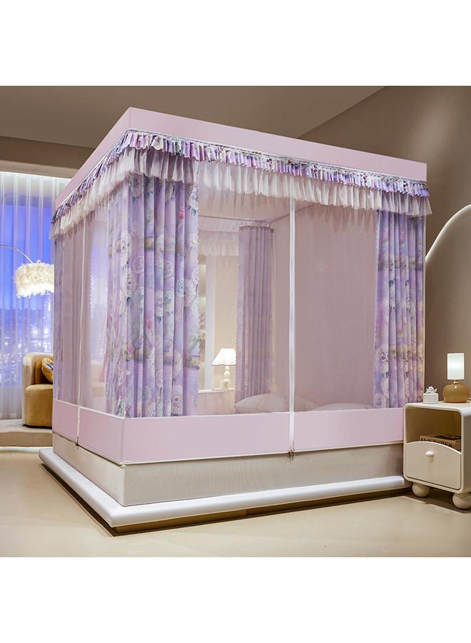 Bluejw 360-degree Anti-mosquito Integrated Shading Anti-fall Mosquito Net Three-door Baking Varnish Bracket Encryption Net Yarn Back To The Bottom Square Net - Image 1